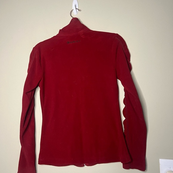 Ariat Red Ruched Sleeve Fleece Jacket - Picture 7 of 9